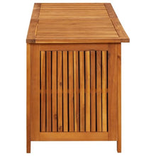 TUERYAFEK Solid Acacia Wood Garden Storage Box with Gas-Lift Lid, 59.1"x19.7"x22.8" Patio Storage Bench for Cushions and Tools