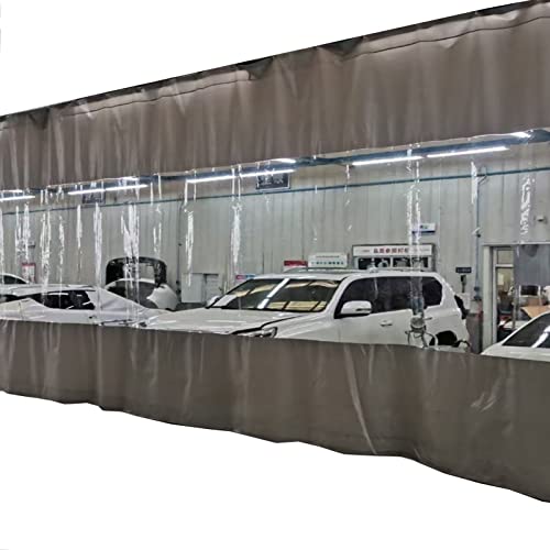 Outdoor Clear Tarp Curtain Waterproof Vinyl Curtain Weather Resistant Patio Clear Curtain with Rustproof Grommets for Pergola Porch Gazebo Cabana (Color : Gray Size : 8x3m/26.24x9.84ft) (Grey 4x2.5m
