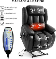 Dual Motor Power Lift Recliner Chair for Elderly with Massage, Heat