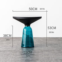 HASMI Living Room Table Contemporary 2-Piece Table Set - Includes Two Tempered-Glass top End Tables with Simple and Luxury Design Outdoor Side Table