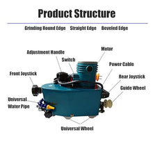 Vdniduir Electric Glass Edging Machine,Portable Glass Straight Round Bevel Edger,for Marble Stone Tile