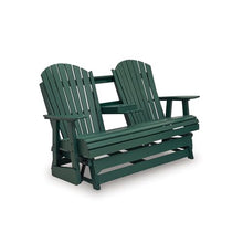 Signature Design by Ashley Outdoor Adirondack Patio Glider Bench, Green