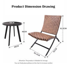 Apk i bc Durable Garden Furniture,Patio Lounge Chair,Easy to Store, Lightweight and Rust-Proof Aluminum Alloy Frame, Suitable for The Living Room, with 2 Chairs and 1 Table.(Brown,56.5 * 81 * 82.5)