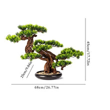 YXIANG56Q Fake Plants Artificial Bonsai Tree Pine Tree Potted Faux Bonsai Simulation Zen Garden Fake Plants for Home Office Desktop Decor, Height 17.72'' Bonsai Tree