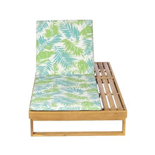 Merax 4-Piece Teak Finish Acacia Wood Chaise Lounge with 1.57-Inch Leaf Coconut 2-Fold Cushion Set, 4-Position Adjustable with Flat Side Surface, for Poolside