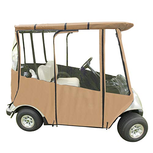 DOORWORKS GOLF CART ENCLOSURES Premium Yamaha Drive & Drive 2 Golf Cart Cover - Tan Marine Grade Vinyl