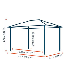 TOOLPORT 10x13 ft Hardtop Gazebo, Steel Roof, Champagne