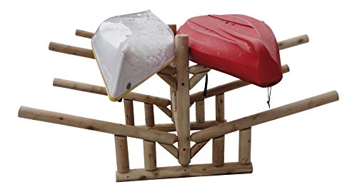 Log Kayak Rack 2-Sunfish Sailboat + 2 Canoes or Kayaks Canyon Brown