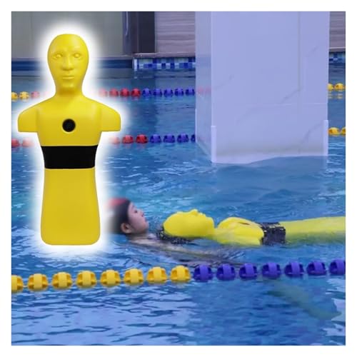 AEDNX Pool/Beach & River Simulation Rescue Dummy, Water Rescue Training Dummy, Fire Training Drill Model with 3 Water Injection Holes Rapid Drainage(Yellow)