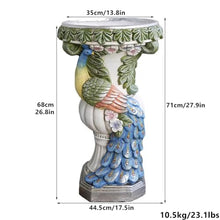 exproyzk Roman Columns with Bases, Classical Garden Pillar, Flower Stand Peacock Statue Decorative Column Pillar Sculpture for Home, Wedding Decor Party(Multi-Colored,35 * 35 * 71cm)