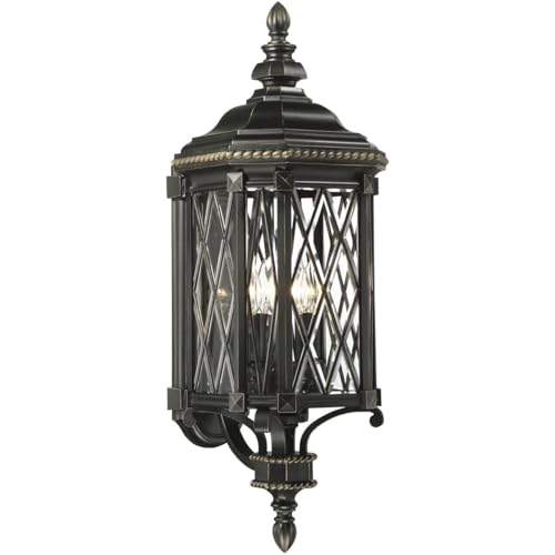 Minka Lavery Outdoor Wall Light 9322-585 Bexley Manor Exterior Wall Lantern, 4-Light 160 Watts, Black
