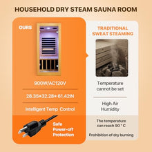 OUTEXER Infrared Sauna Room Indoor Saunas Home Obeche Wood 900W