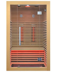 Kang Share Infrared Sauna Room 2 to 3 Person 1832W Low EMF + Carbon Plate Heater Indoor Dry Sauna, Home Spa Sauna, Wooden Canadian Hemlock KS-CG02