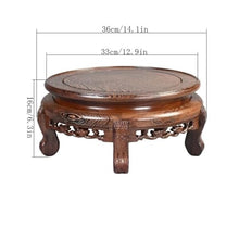 WOAITIANTIAN Vase Stand Chinese Style Carving Wood Pedestal with Foot for Bonsai Vase Tea Sets(Large)