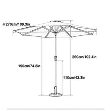 GFAZXDS Khaki Patio Umbrella with Crank & Tilt - Sun Protection Garden Parasol for Deck & Market Tables Weather-Resistant Gazebo Shade Umbrella Outdoor Furniture Accessory