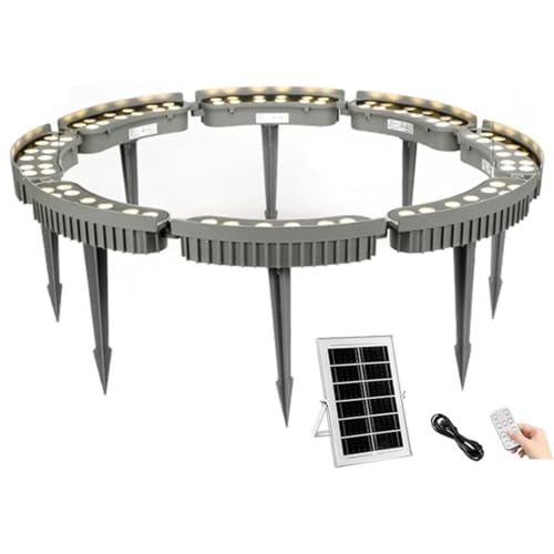 QICBYING Solar LED Tree Ring Lights, Outdoor Landscape Spotlight, Tree Hug Spotlight, IP65 Weatherproof Solar Powered Garden Lighting, for Palm, Orchard Trees, Yard Lighting(White Light,96W)