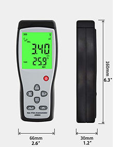 NEWTRY Digital Anemometer Handheld Wind Speed Meter Sensor Portable Wind Gauges Air Flow Velocity Thermometer for Measuring Wind Speed Temperature Volume with Backlight AR866