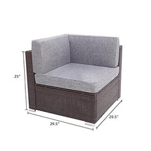 DUYHBAWRS 2 Pieces Patio PE Wicker Rattan Corner Sofa Set Furniture for Garden and Outdoors