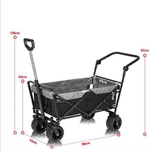 Laundry Trolley Handcart, Garden Trolley, Collapsible Trolley Outdoor Cart Folding Camping Cart with Lining for Camping Garden Beach All Terrain with Rubber Wheels with Brakes/Ligh