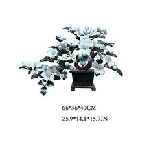 YXIANG56Q Fake Plants Artificial Bonsai Living Room Jade Peony Flowerpot Ornaments Fortune Tree Feng Shui Ornaments for Home Office Porch Lucky Gift Bonsai Tree(B)