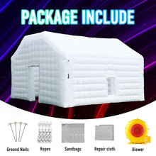 OZIS Large White Inflatable Nightclub Disco Cube Tent 20X16.5X12Ft