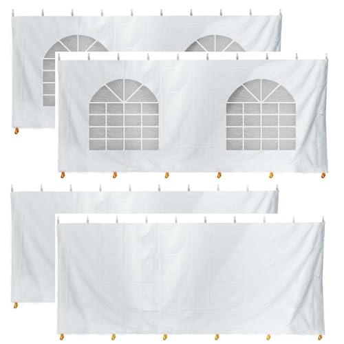 TentandTable 20' x 20' Waterproof Sidewall Kit for Canopy Tents, White