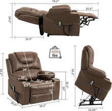 KTYUERGHK Lay Flat Power Lift Recliner with Massage Heat for Adults