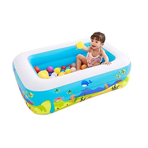 Children's Inflatable Swimming Pool Baby Family Lounge Pool Wear-Resistant Keep Temperature Bubble Bottom Thickening 115X85X35 Cm Summer Backyard Water Party