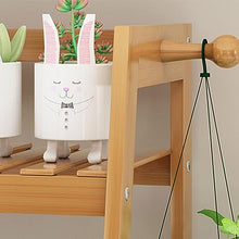 Plant Stand Indoor Bamboo Plant Trellis Floor Flower Pot Base Rack Potted Plant Display Shelf Round Flower Pot Ladder Frame For Corner Outdoor Garden Patio Display Modern Rustic Flower Stand