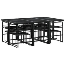 YITHOPI 11 Piece Patio Dining Set with Cushions Black Textilene Versatile Lounge Furniture Outdoor Lounge Set Patio Furniture Sets Balcony Furniture Sets for patios, Gardens, Decks