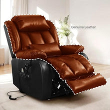 UOPYNE Power Lift Recliner Chair with Massage and Heating, Large Electric Leather Sofa for Seniors with Double Lumbar Support, Living Room Seating with USB and Remote Control