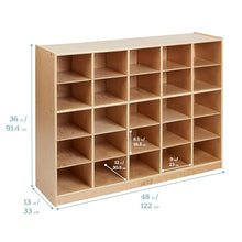 ECR4Kids 25 Cubby Mobile Tray Storage Cabinet Natural