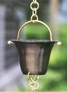 GVBNOTT Copper for Gutters, Roof Rain Catcher/Diverter, Unique Metal Link Rain Chain for Villa Temples，1.5m/5ft