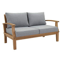 Ergode Marina Teak Wood Outdoor Patio Furniture Sofa Sectional Set | Luxury, Durable, All-Weather Cushions | Modern Design | Includes Sofa & Armchairs