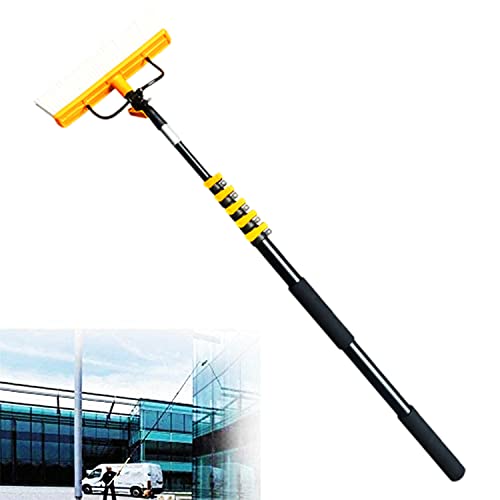 FENOKD Solar Cleaning Roller Brush,Extendable Window Cleaning Pole Kit - 4.8M Brush for Solar Panels, Pool, Walls, Tiles & Floors - Versatile Water Hose Cleaner for Effortless I,6m