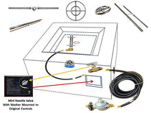 Universal Propane Gas Fire Pit Guts Replacement Kit & Burner Choice (18.00, 18 inch Round Burner)