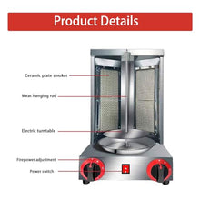 pedenencelia Vertical BBQ Machine Commercial,Adjustable Temperature,Removable and Washable,360° Rotating Gas Kebab Grill Machine,for Grilling Meat and Vegetables