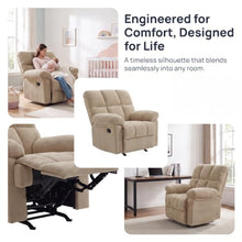 NicBex Queen Manual Rocker Recliner Chair with Adjustable Backrest, Camel