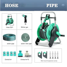 ZGLINMZ Garden Hose Cart, Portable Hose Reel Storage, Outdoor Car Cleaning, Bathing, Pet Handle, Water Pipe Bracket Cart (Green 40m)