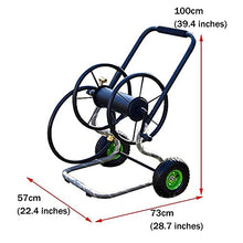 FKTHYO Garden Hose Reel Heavy Duty,Agricultural Irrigation Portable Hand-Push Hose Cart with Rollers, Outdoor Car Cleaning Hose Truck with Hose Spray Gun,50M (50M)