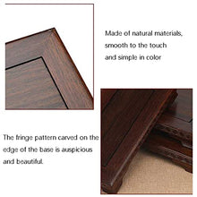 YYBOES Plant Pedestal Stand Rectangular Wood Carving Ornament Base Flower Pot Vase Stone Base Small Coffee Table Wooden Bracket Bonsai Pedestal Pedestal Stands for Display