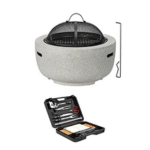 SLGGPJBU Outdoor Fire Pit Outdoor Heaters BBQ Fire Pit Grill Firepit Bowl Backyard Patio Garden Fireplace with Grill Grate 3 in 1 Fireplace for Bonfire Barbecue