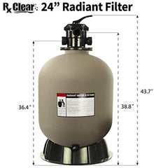 Rx Clear Radiant Sand Filter | 24 Inch Tank | 6-Position Valve