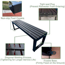SYCFQX Park Bench Outdoor Benches Weatherproof, Metal Small Outdoor Bench for Park, Lawn, Patio, Yard, School, Capacity 800 lbs(Black,71inch)