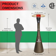 Lava Heat Italia PALERMO PRO T-LINE Patio Heater, 7.3 ft. Commercial Flame Heater, 46000 BTU, Triple Protection System, Durable Solid Steel Build, 36 sq. ft. Coverage Area (Propane, Bronze)