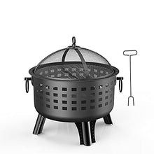 SLGGPJBU Backyard Patio Garden Fireplace Fire Pit Outdoor Garden Fire Pit Concrete Round and Wood Burning Fire Pit 2 in 1 Fireplace for Bonfire Barbecue in The Wild for