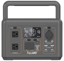 ALLWEI Portable Power Station 500W, 512Wh LiFePO4 Battery UPS Backup Power