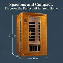 Dynamic Saunas Andora 2 Person Low EMF Infrared Therapy Sauna Dark Honey Stain