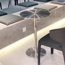Stainless Steel Modern Sofa End Table for Living Room - Tall Bistro Pub Table for Patio or Balcony - Freestanding Breakfast Desk or Coffee Table,One Color-50x75cm