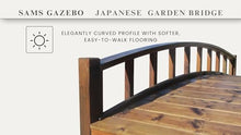 SamsGazebos Japanese Style Arched Wood Garden Bridge 8-Feet Brown